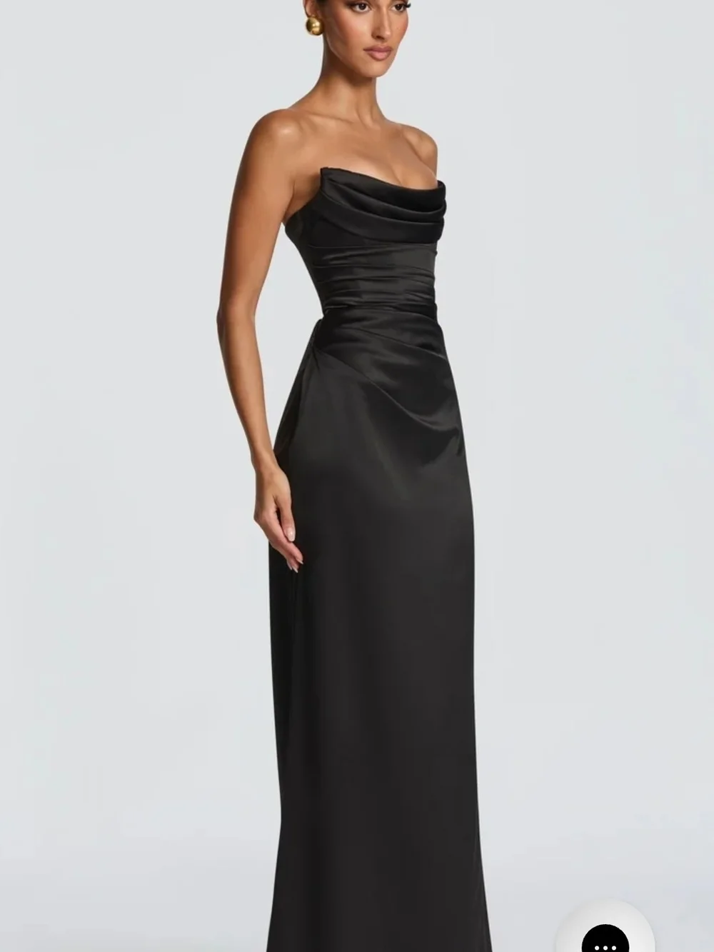 Baby Boo Vessa Maxi Dress Women's Medium 6 Black Satin Strapless Corset NWT